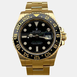 Rolex GMT Master II 116718 - Yellow Gold, Black Dial with Yellow Date Ring