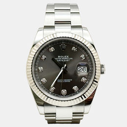 Rolex Datejust 126334 Automatic Slate Diamond Stainless Steel Men's Wristwatch 41 mm 1221969