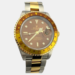 Rolex GMT Master II 16713 40mm Automatic Root Beer Yellow Gold & Steel Men's Wristwatch