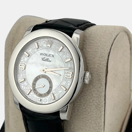 Rolex Cellini 5240 Manual Winding Mother of Pearl Platinum Men's Watch