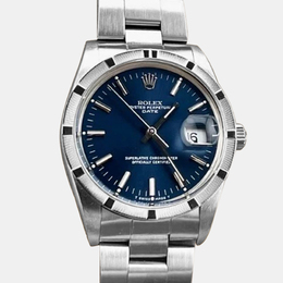 Rolex Date 15010 Mens Automatic Watch Blue Dial Reference 1221248