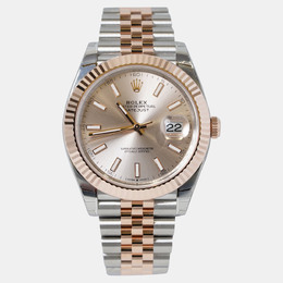Datejust 126331-0010 Automatic Movement in 18K Rose Gold and Stainless Steel Case, Men's Wristwatch with Sundust Dial