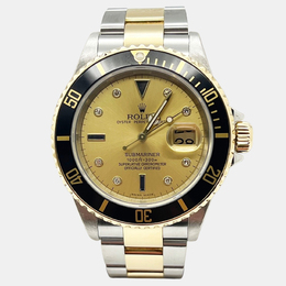 Rolex Submariner 16613 Stainless Steel and Yellow Gold Automatic Watch with Diamond Accents