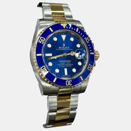 Rolex Submariner 1221329, Automatic Blue 18K Yellow Gold Stainless Steel Men's Wristwatch
