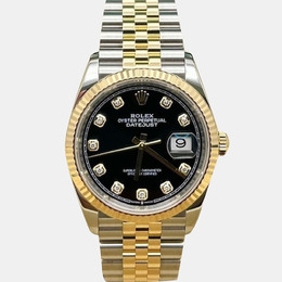 Rolex Datejust 126233 Automatic Black Diamond, 18K Yellow Gold with Steel, Men's Wristwatch