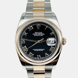 Rolex Datejust 116201 Automatic Black Stainless Steel Wristwatch