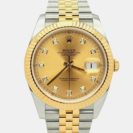 Rolex Datejust 126333 Diamond Dial Yellow Gold Stainless Steel Automatic Men's Watch