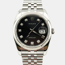 Rolex Datejust 116234 Automatic Movement - Black Diamond Dial Stainless Steel Men's Watch