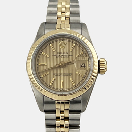 Rolex Datejust 69173 Automatic Movement. Champagne Dial. 18K Yellow Gold & Stainless Steel Case. Women's Wristwatch. Size: 26mm