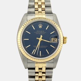 Rolex Datejust 78273 Pre-Owned Men's Watch Blue Dial Yellow Gold & Steel