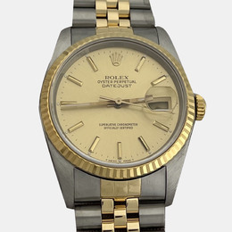 Rolex Datejust 16233 Automatic Champagne 18K Yellow Gold Stainless Steel Men's Wristwatch 36 mm 1221270