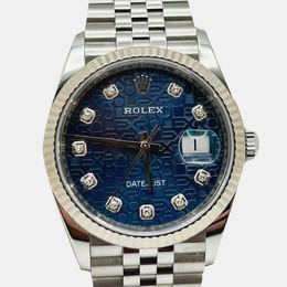 Rolex Datejust 126234 Automatic Stainless Steel & White Gold Mens Watch, Blue Diamond Dial