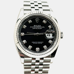 Rolex Datejust 126234 Automatic Black Diamond Dial Stainless Steel Men's Watch Ref. 1221254
