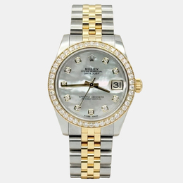 Rolex Datejust 178383 Men's Watch - Mother Of Pearl Diamond, Yellow Gold PVD Stainless Steel Case, 31mm Automatic