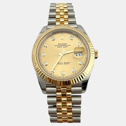 Rolex Datejust 126333 Men's Watch, 41mm Stainless Steel and Yellow Gold Automatic Chronograph with Diamond Bezel