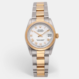 Rolex Datejust 68273, Women's Automatic Wristwatch with White Dial and Yellow Gold Accents