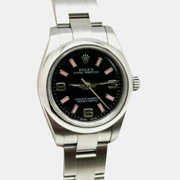 Rolex Oyster Perpetual 176200, Stainless Steel Black Dial Women's Watch Ref: 1222438