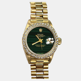 Rolex President 6917 Automatic Green Malachite Dial with Yellow Gold Case Women's Watch Reference: 1221928
