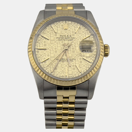 Rolex Datejust 16233 Automatic Champagne Stainless Steel 18K Yellow Gold Men's Wristwatch 36 mm 1221957