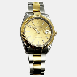 Rolex Datejust 126333 - Men's Automatic Watch in Champagne Gold and Yellow Gold with Stainless Steel Bracelet
