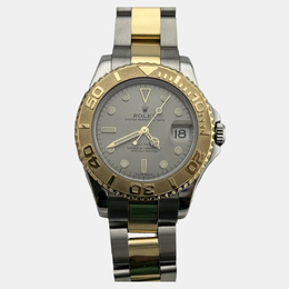 Rolex Yacht-Master Midsize 168623 Automatic Silver 18K Yellow Gold & Stainless Steel Women's Wristwatch 35mm 1221948