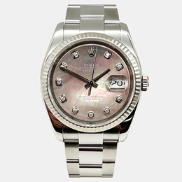 Datejust 116234 Automatic Mother Of Pearl in White Gold and Stainless Steel Men's Wristwatch