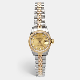 Rolex Datejust 69173 - Yellow Gold Stainless Steel Case with Champagne Dial and Diamond Hour Markers