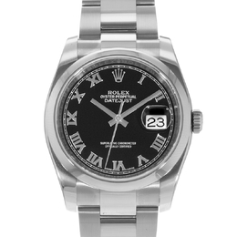 Pre-owned Rolex Datejust 36 Automatic Chronometer Black Dial Mens Watch 116200 bkro