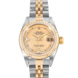 Pre-owned Rolex Datejust 26 Automatic Chronometer Diamond Champagne Dial Ladies Watch 79173 cdj