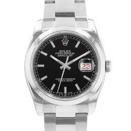 Pre-owned Rolex Datejust 36 Automatic Chronometer Black Dial Mens Watch 116200 bkso