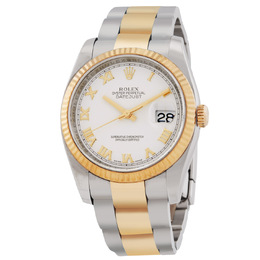 Pre-owned Rolex Oyster Perpetual Automatic Chronometer White Dial Mens Watch 116233-wrj