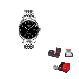 Tissot Часы Le Locle Collection Mechanical Movement Men's Watch Watch 39.3mm Black Dial Stainless Steel Case, Black Dial t006.407.11.052.00 | black dial