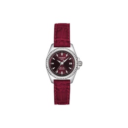 Tissot Часы Quartz Movement Women's Watch 28mm Red Watch Dial Stainless Steel Case Leather Strap, Red Watch Dial t22.1.161.81 | red watch dial