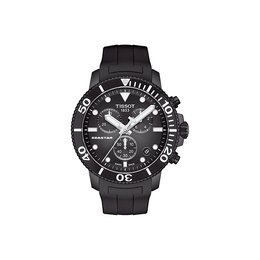 Tissot Часы Starfish Collection Quartz Movement Men's Watch Watch 45.5mm Black Dial Stainless Steel Case Rubber Strap, Black Dial t120.417.37.051.02 | black dial