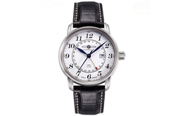 Zeppelin Часы Piaget Collection Quartz Movement Men's Watch Watch White Dial Stainless Steel Case Genuine Leather Strap 7642-1