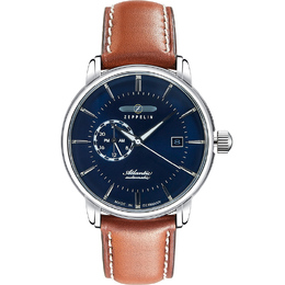 Zeppelin Часы Automatic Mechanical Movement Men's Watch Watch 40 Blue Dial Stainless Steel Case Cow Leather Strap, 8470-3 zeppelin8470-3