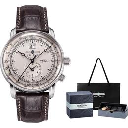 Zeppelin Часы Hundred Years Collection Quartz Movement Men's Watch Watch Silver Dial Stainless Steel Case Leather Strap, Limited Gift Box (7640-1) 7680-1 | limited gift box (7640-1)