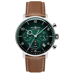Zeppelin Часы Hindenburg Collection Quartz Movement Men's Watch Wrist Watch White Dial Stainless Steel Case, 8086-4 green disk 8086-4 | 8086-4 green disk