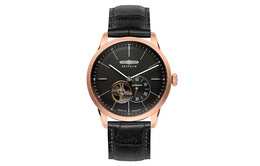 Zeppelin Часы Automatic Mechanical Movement Men's Watch Watch Black Dial Stainless Steel Case Leather Strap 7362-2