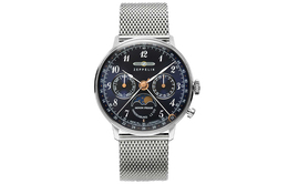 Zeppelin Часы Quartz Movement Women's Watch Blue Dial Stainless Steel Watch Case Stainless Steel Strap 7037m-3