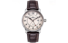 Zeppelin Часы Piaget Collection Quartz Movement Men's Watch Watch White Dial Stainless Steel Case Genuine Leather Strap 7642-5