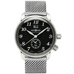 Zeppelin Часы Piaget Collection Quartz Movement Men's Watch Watch 42 Black Dial Stainless Steel Watchband, 7644m-2
