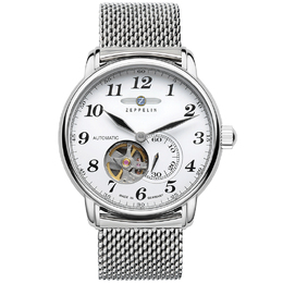 Zeppelin Часы Piaget Collection Automatic Mechanical Movement Men's Watch Watch 40 White Dial Stainless Steel Strap, White 7666m-1 | white