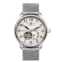 Zeppelin Часы Piaget Collection Automatic Mechanical Movement Men's Watch Watch 40 White Dial Stainless Steel Watchband, 7666M-5 zeppelin7666m-5