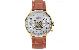 Zeppelin Часы Quartz Movement Women's Watch White Dial Stainless Steel Case Genuine Leather Strap 7039-1