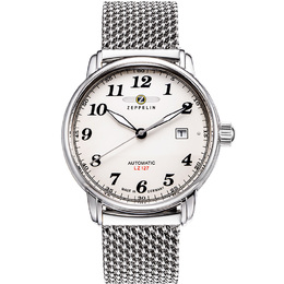 Zeppelin Часы Piaget Collection Automatic Mechanical Movement Men's Watch Watch 40 White Dial Stainless Steel Watchband, 7656m-5