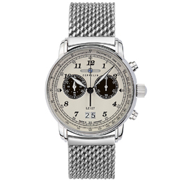 Zeppelin Часы Piaget Collection Quartz Movement Men's Watch Watch 40 White Dial Steel Strap, 8684m-5