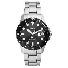 Fossil Часы Blue Dive Collection Wrist Watch Quartz Movement Stainless Steel Strap 42mm Black Dial Unisex, Black Dial fs6032 | black dial