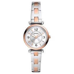Fossil Часы Carlie Collection Wrist Watch Quartz Movement Steel Strap 28mm Silver Dial Women's Watch, Silver Dial es5201 | silver dial