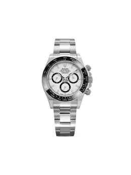 Rolex Daytona 2024 UNWORN - 40mm Weiß Zifferblatt Stiel Zeiger Automatik Chronograph Lederarmband